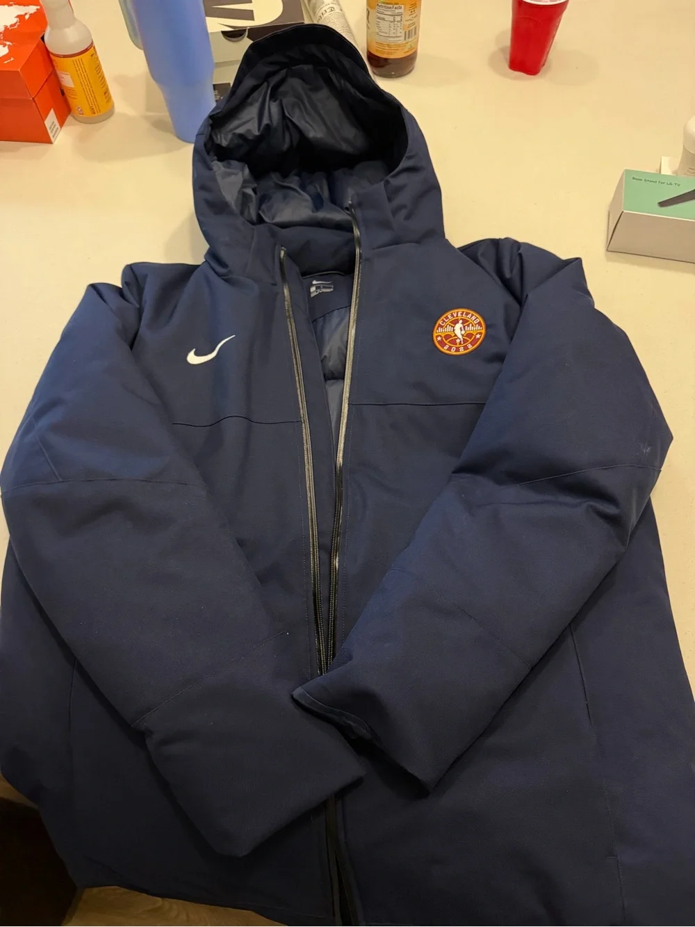 Nike Navy Hooded Puffer Jacket from 2022 NBA All-Star
